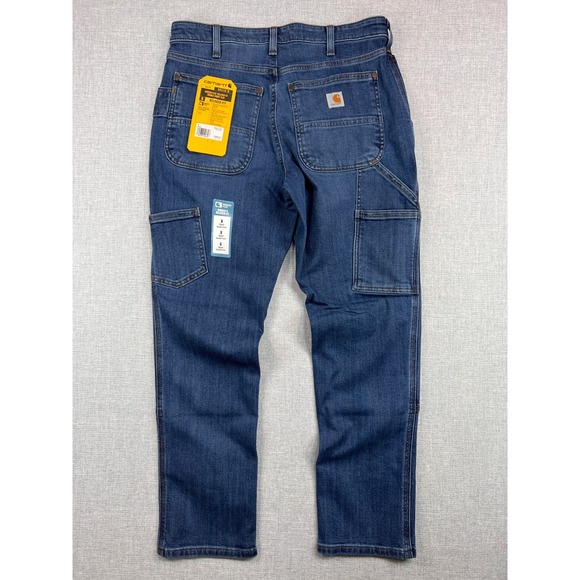 Carhartt Rugged Flex Double Front Jeans Women 8 Short Blue Workwear NEW BD5110-W - Picture 3 of 12